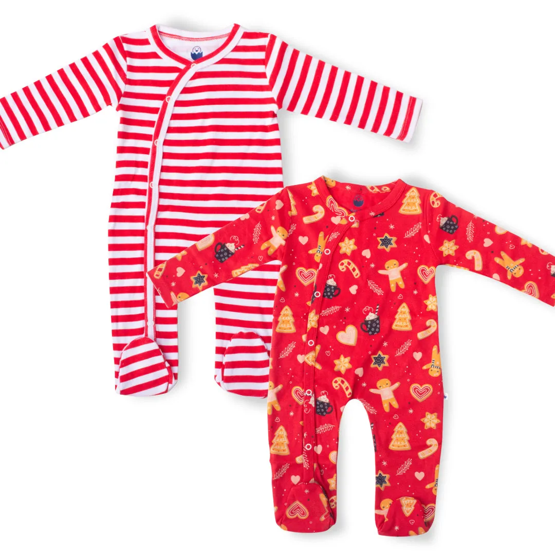 Sleepsuits/Rompers- Red Color Themed Combo