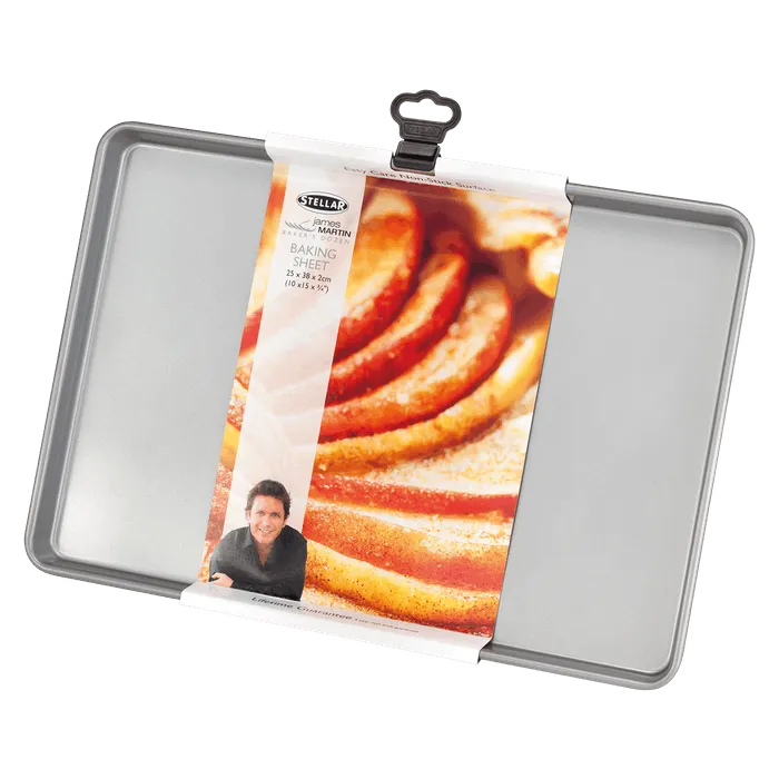 Stellar James Martin SJM54 Non-Stick Baking Tray, High Grade Steel, Dishwasher Safe 38cm x 25cm x 2cm