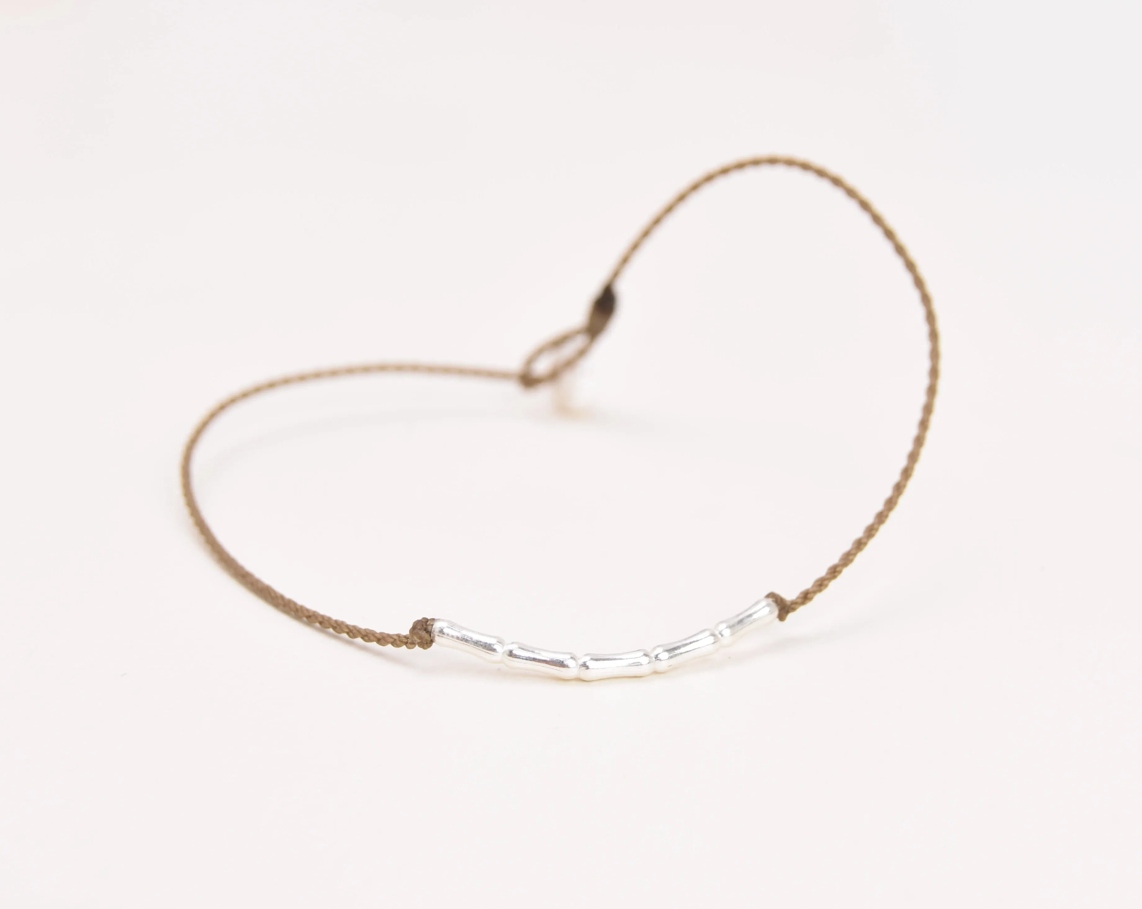 Sterling Silver Bamboo Anklet