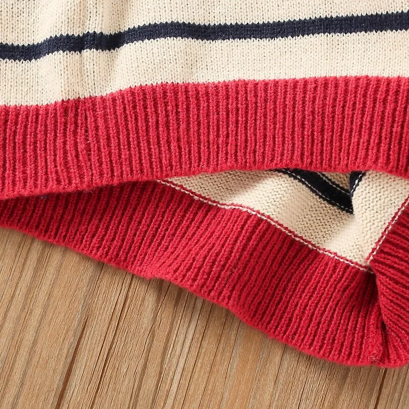 Stripe Knitted Sweater For Baby Girls