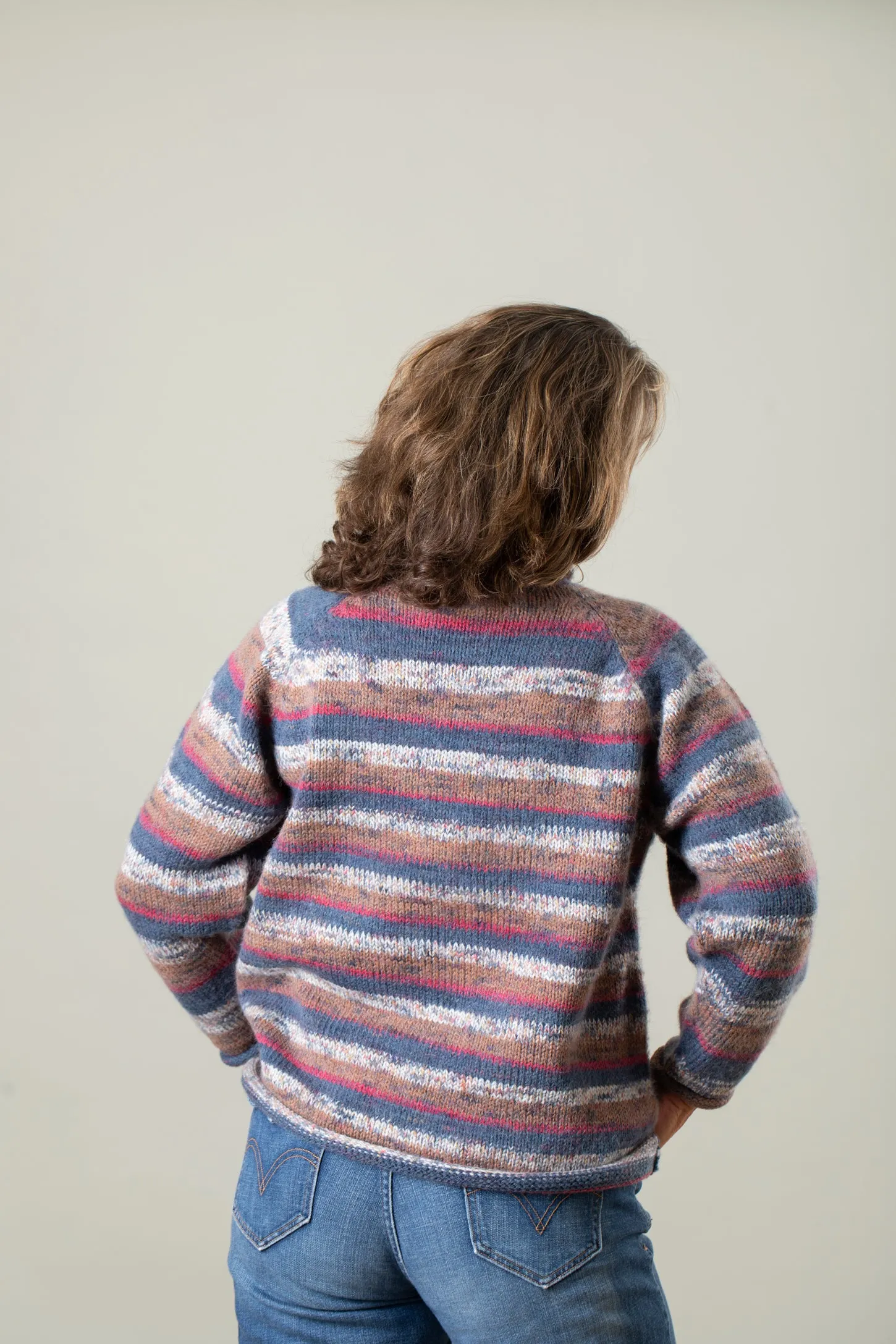 Stripey Roll Neck Alpaca Sweater