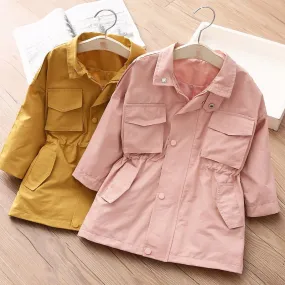 Stylish Hooded Trench Coat For Baby Girls