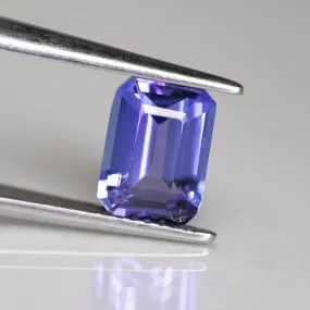 Tanzanite | natural, violet blue octagon cut 8x6 mm, VS 1.67 ct