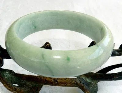 Tiny Veins  Imperial Green Burmese Jadeite Grade A Old Mine Bangle Bracelet 57.5mm (BB2897)