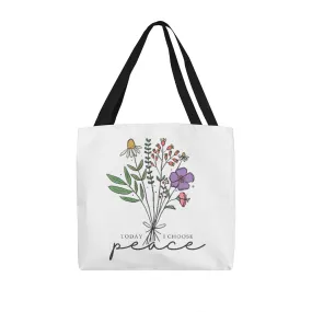 Today I Choose Peace Spring Wildflower Square Classic Tote Bag