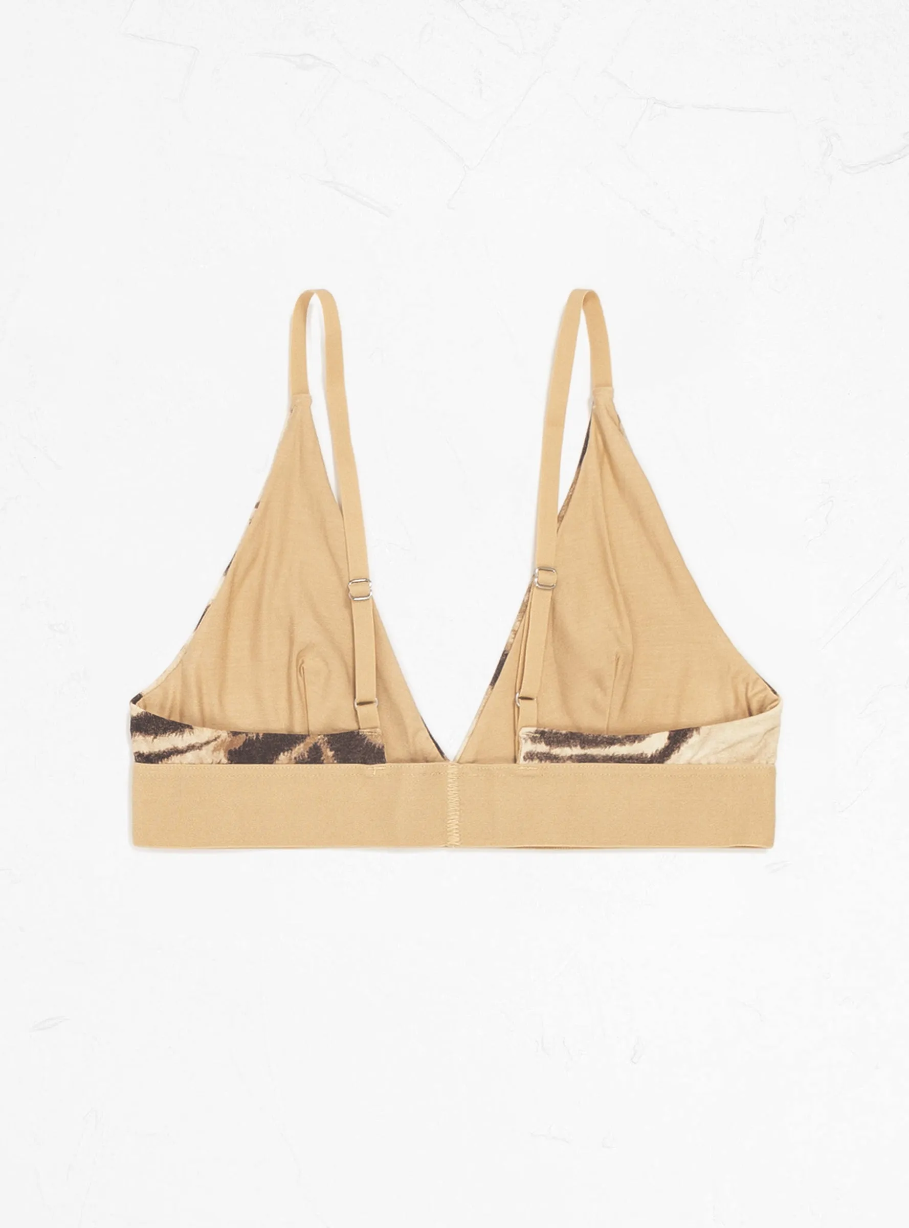 Triangle Bra Beige & Brown Tiger Print