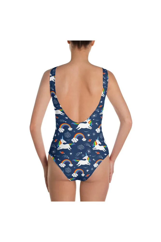 Unicorns over the Rainbow One-Piece Swimsuit