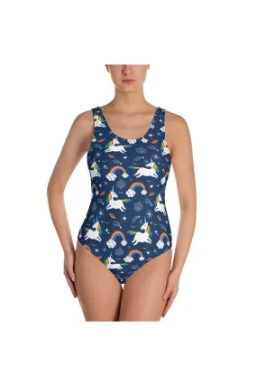 Unicorns over the Rainbow One-Piece Swimsuit