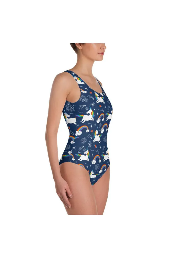 Unicorns over the Rainbow One-Piece Swimsuit