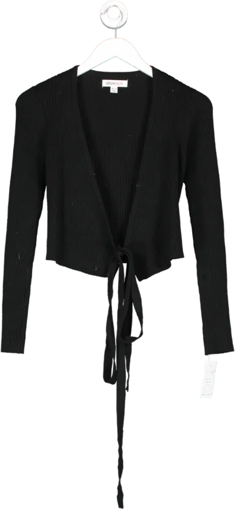 Urban Bliss Black Ballet Wrap Cropped Cardigan UK 10