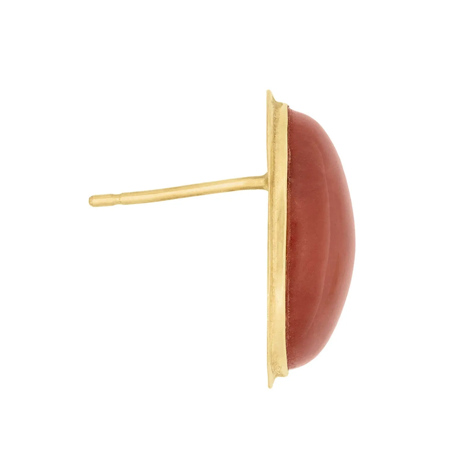 Vintage 14k Carnelian Cabochon Stud Earrings