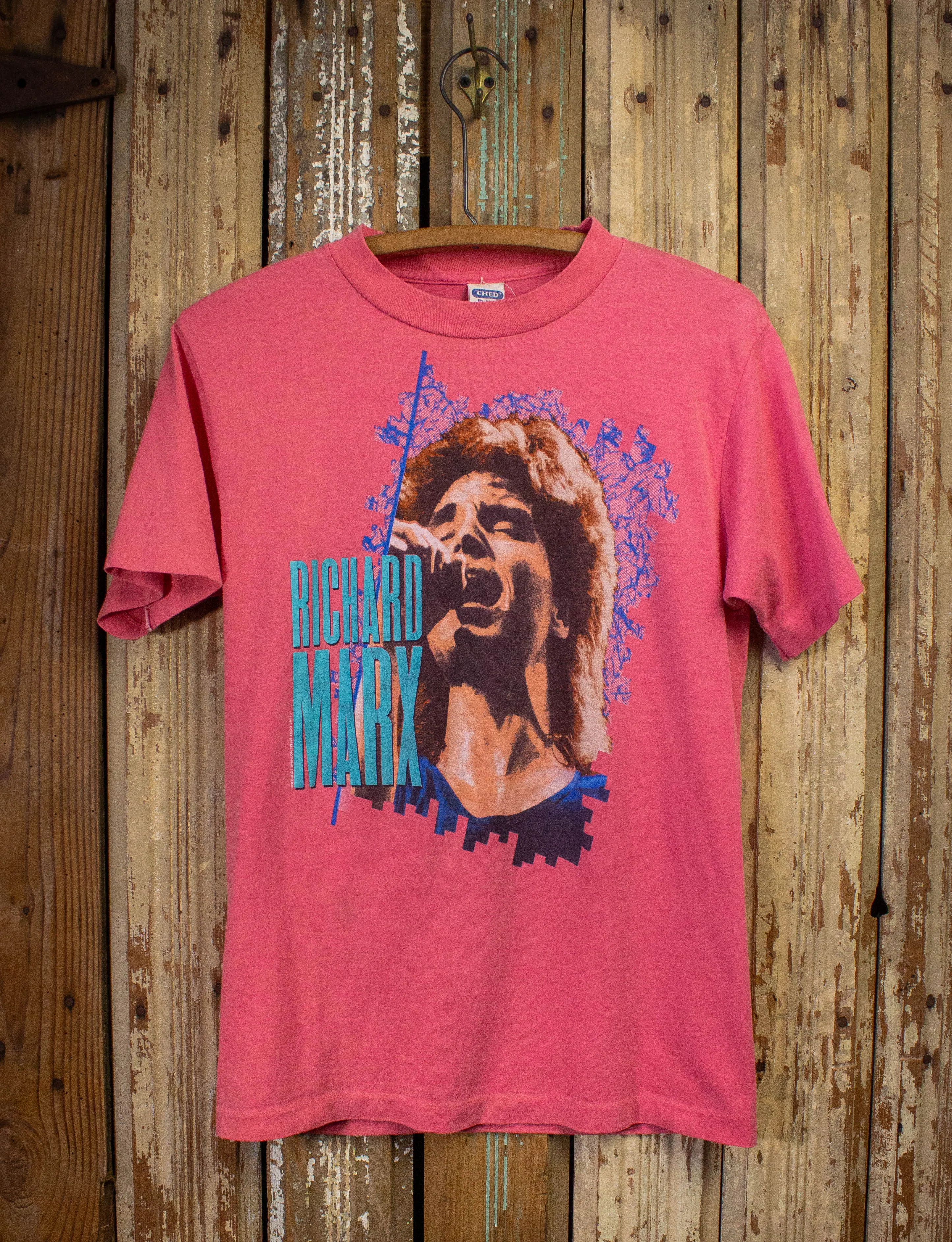 Vintage Richard Marx Hold On To The Nights Concert T Shirt 1988 Pink Small