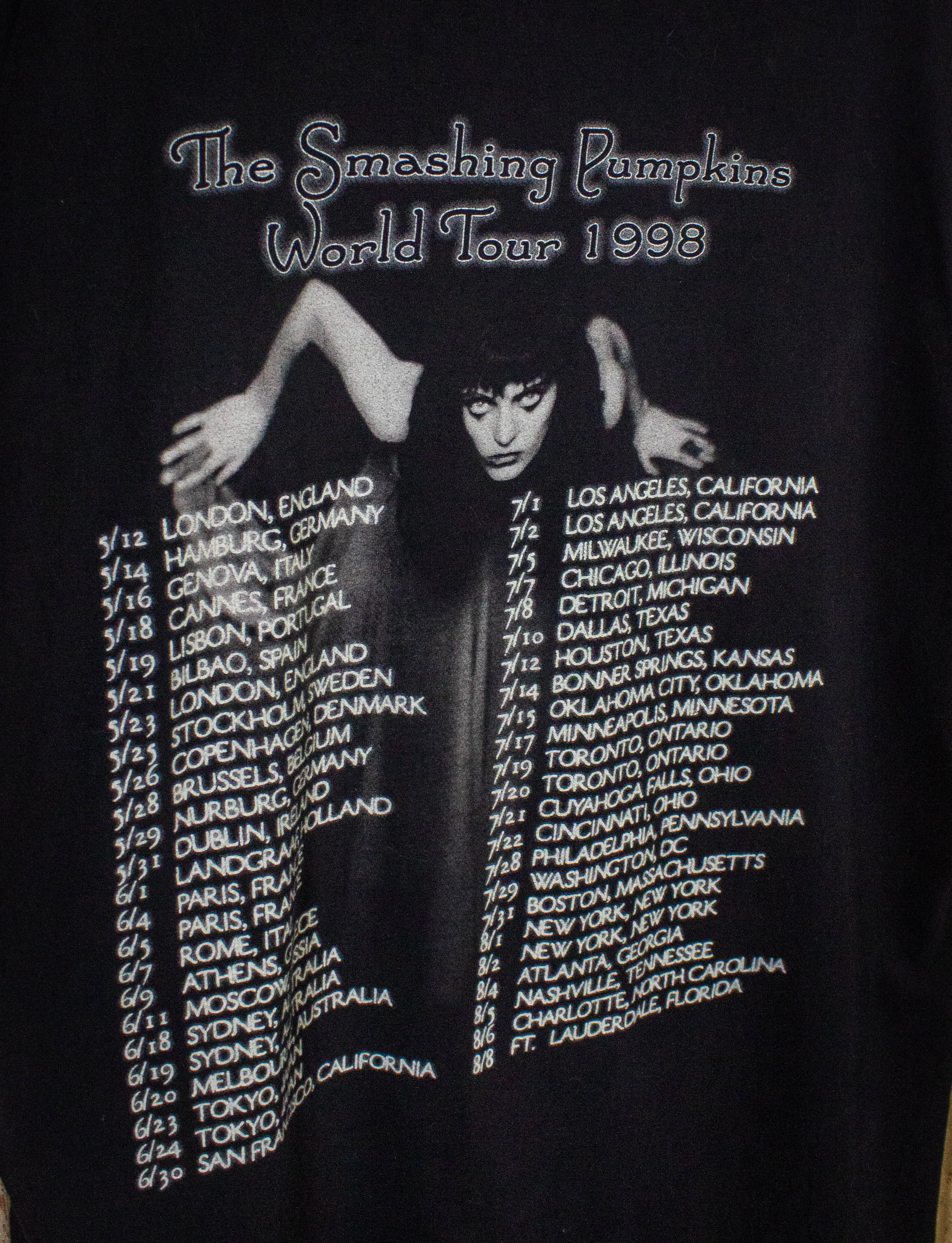 Vintage Smashing Pumpkins Adore World Tour Concert T Shirt 1998 Black XL