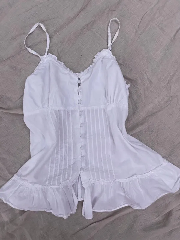 Vintage White Cotton Camisole