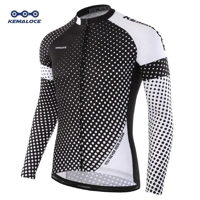 Wholesale 100% Polyester Men Cycling Jersey Quick Dry Ciclismo Bicycle Shirt Spring Long Sleeve Road Cycling Clothes Bike Jersey