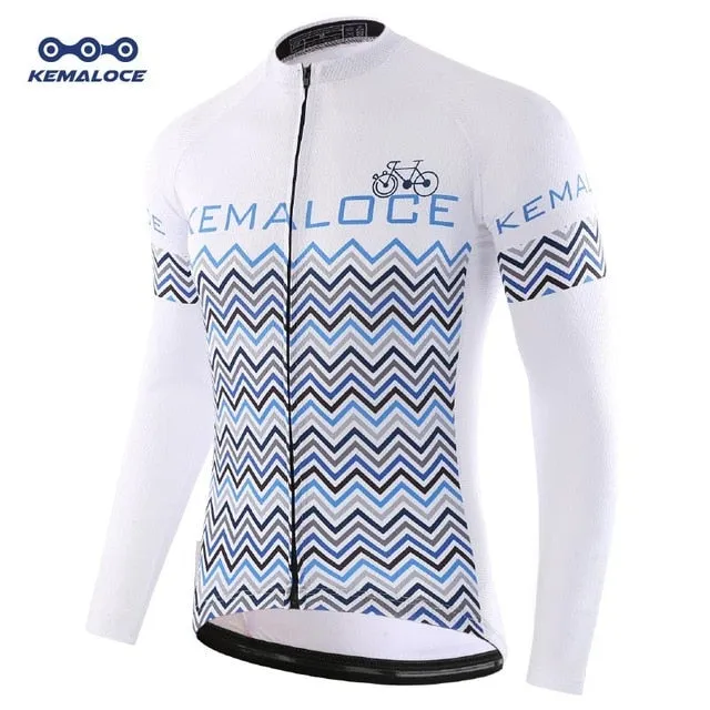 Wholesale 100% Polyester Men Cycling Jersey Quick Dry Ciclismo Bicycle Shirt Spring Long Sleeve Road Cycling Clothes Bike Jersey