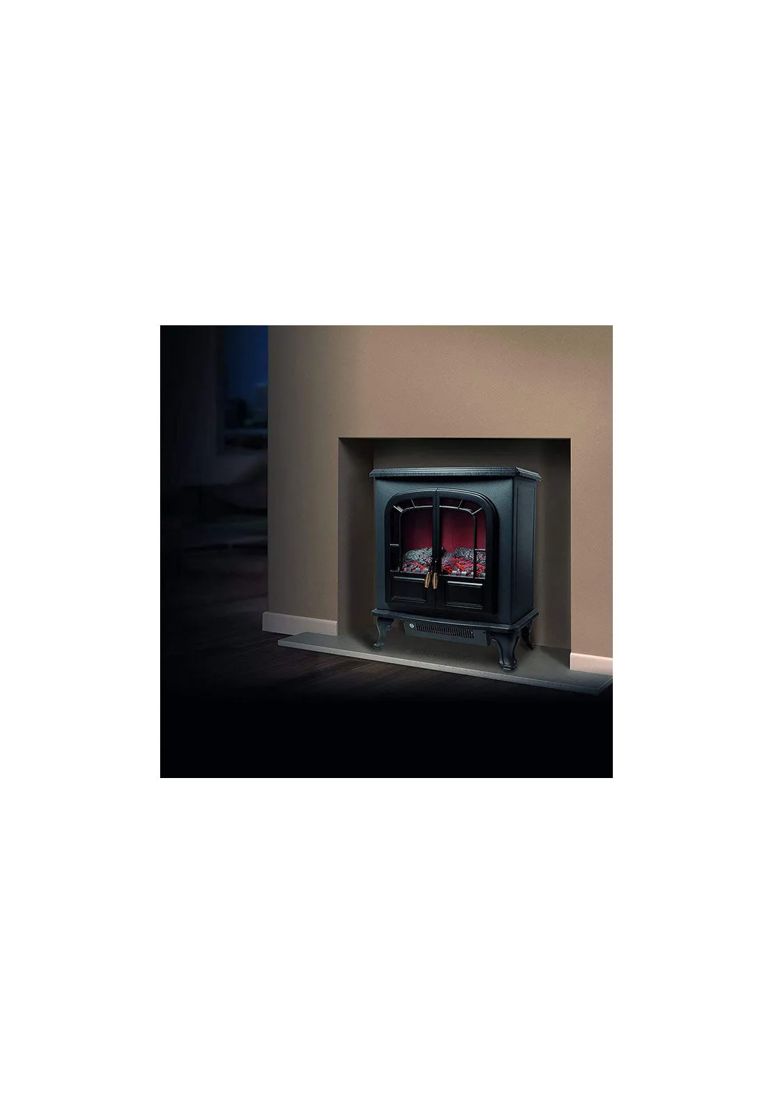 Wingham 2Kw Electric Double Door Fire Stove | WL46019 - Black