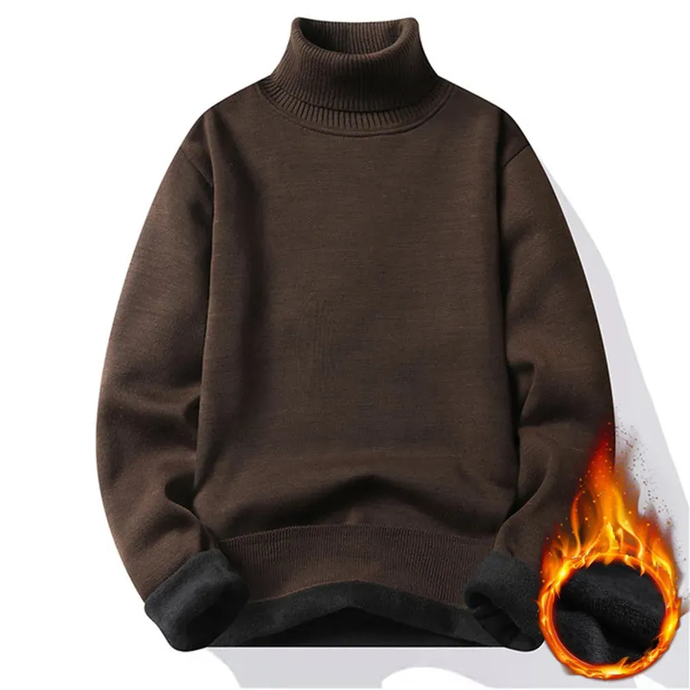 Winter Men's Turtleneck Thicken Sweater Men's Knitting Pullovers Cold Weather Jumpers