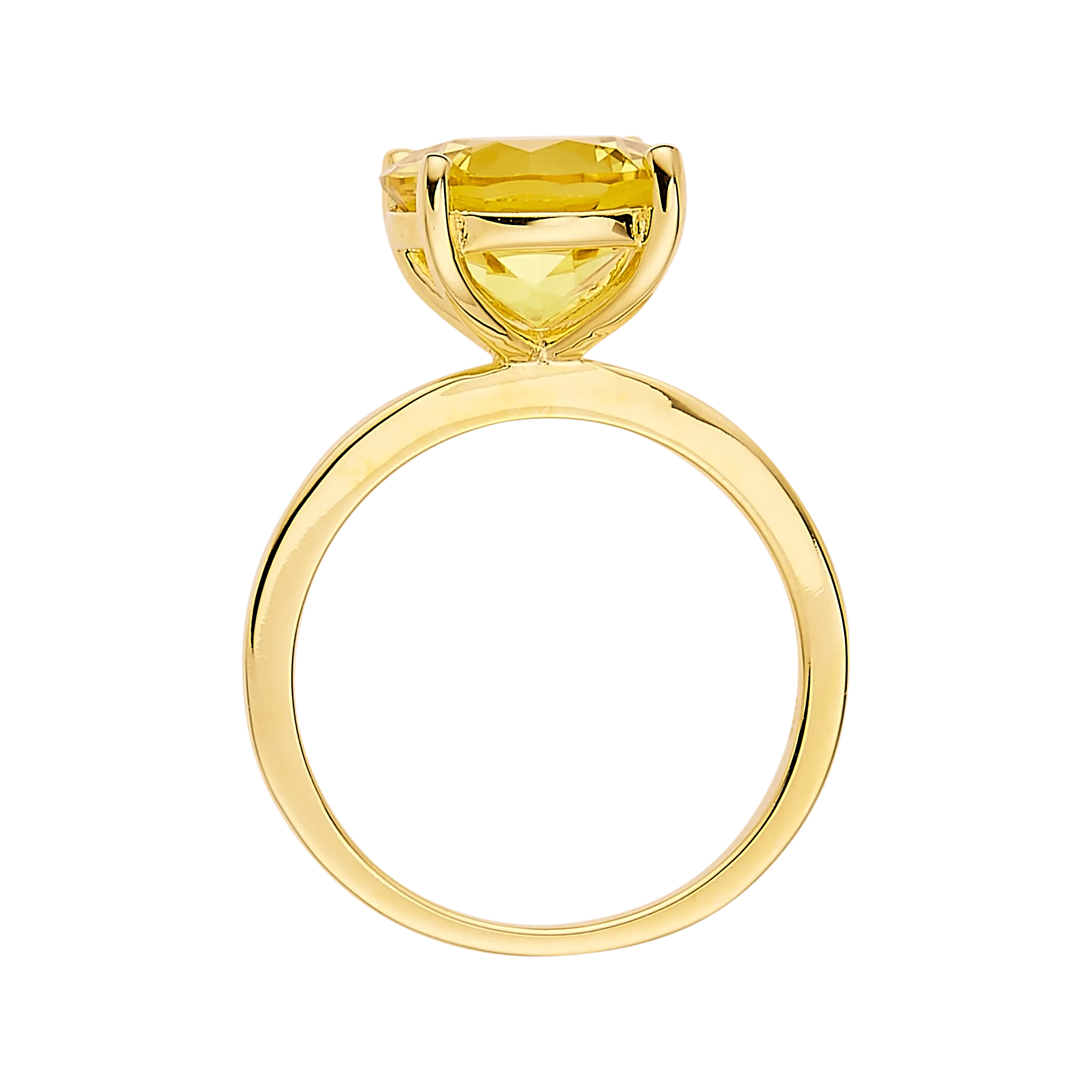 Yellow Sapphire Round Solitaire Ring