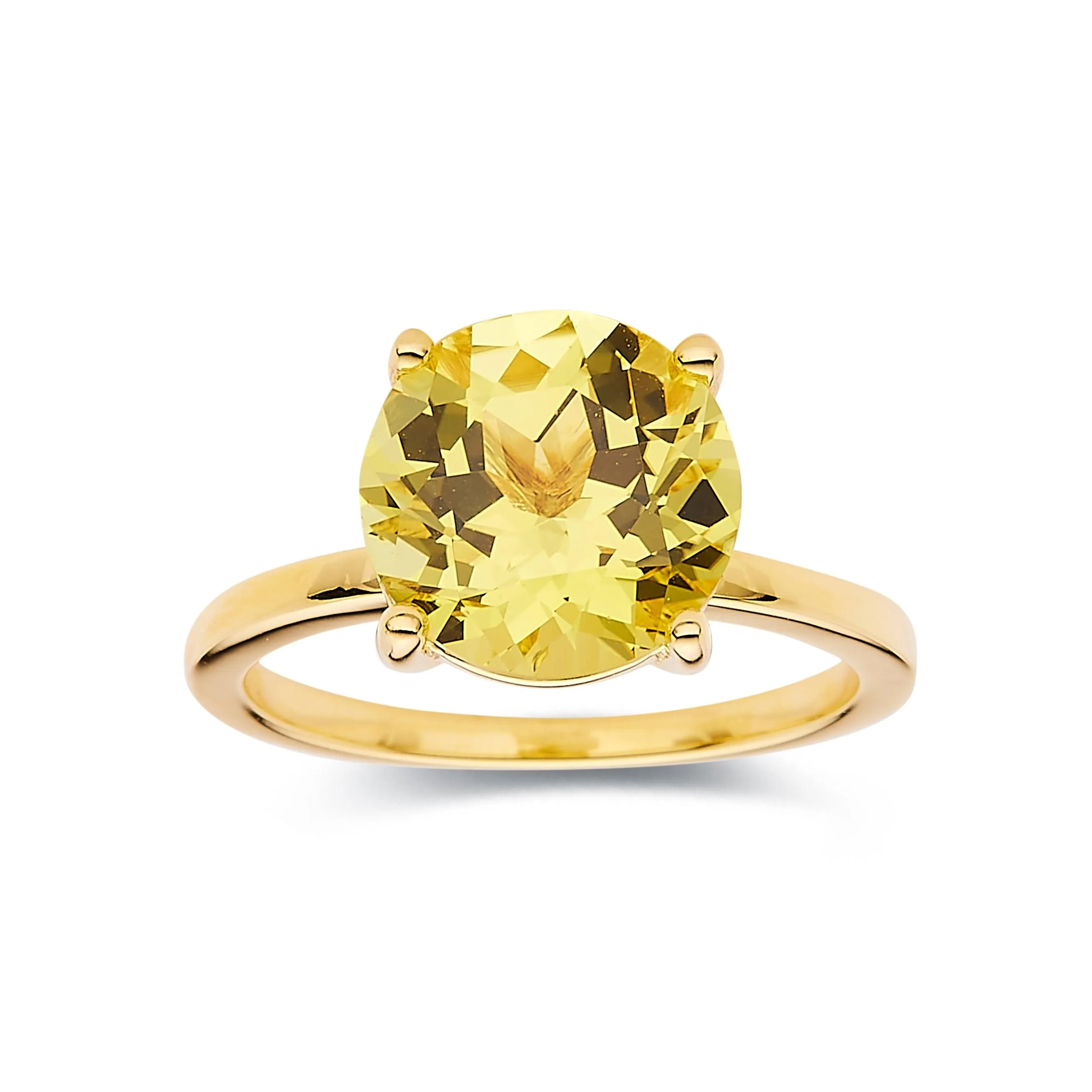 Yellow Sapphire Round Solitaire Ring